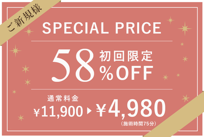 初回限定 58%OFF 通常料金 11,900円→4,980円