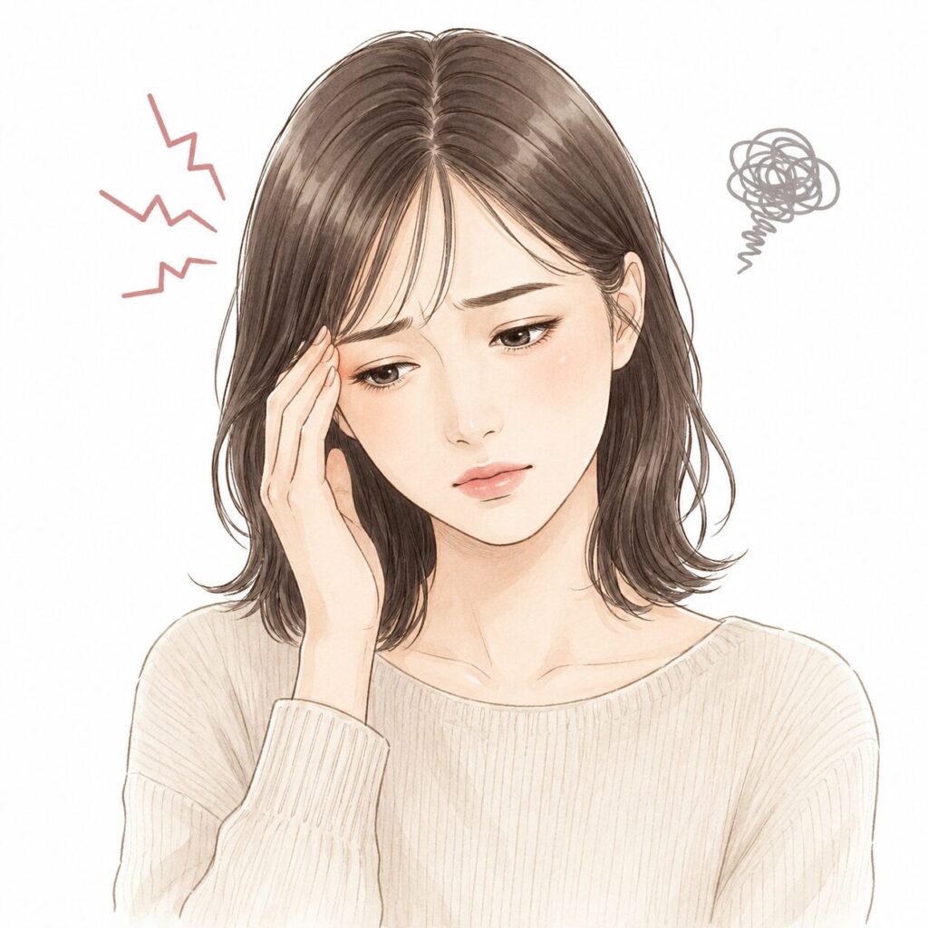 頭痛で悩む女性