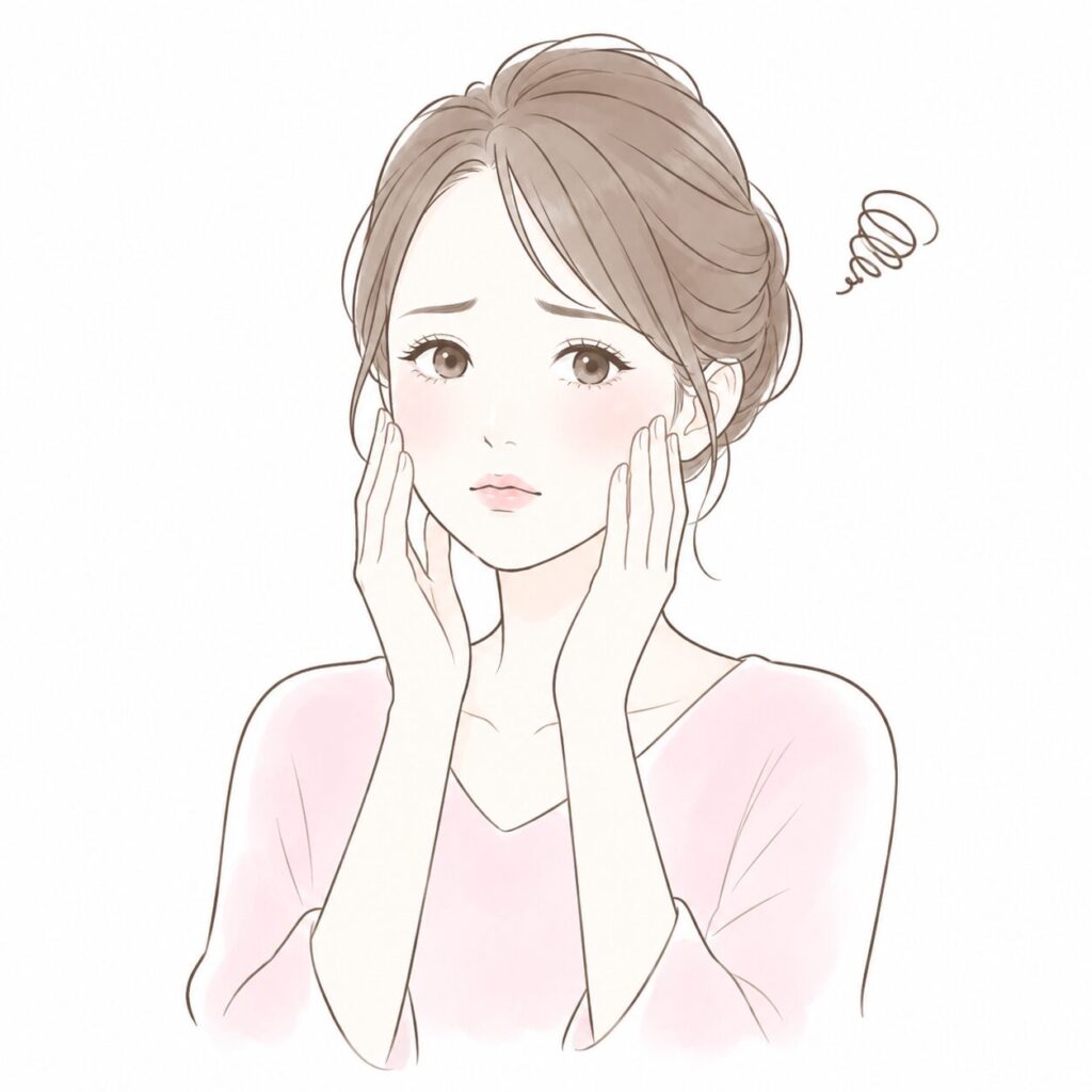 顔が大きく見えて悩んでいる女性