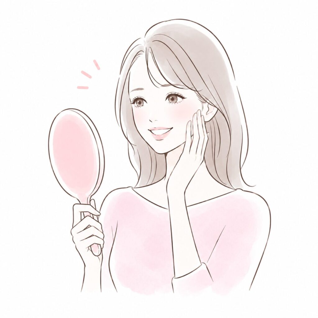 ほうれい線が改善し喜ぶ女性