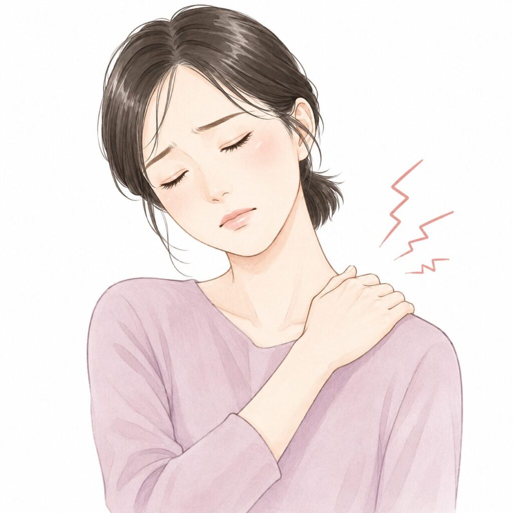 肩こりで悩む女性