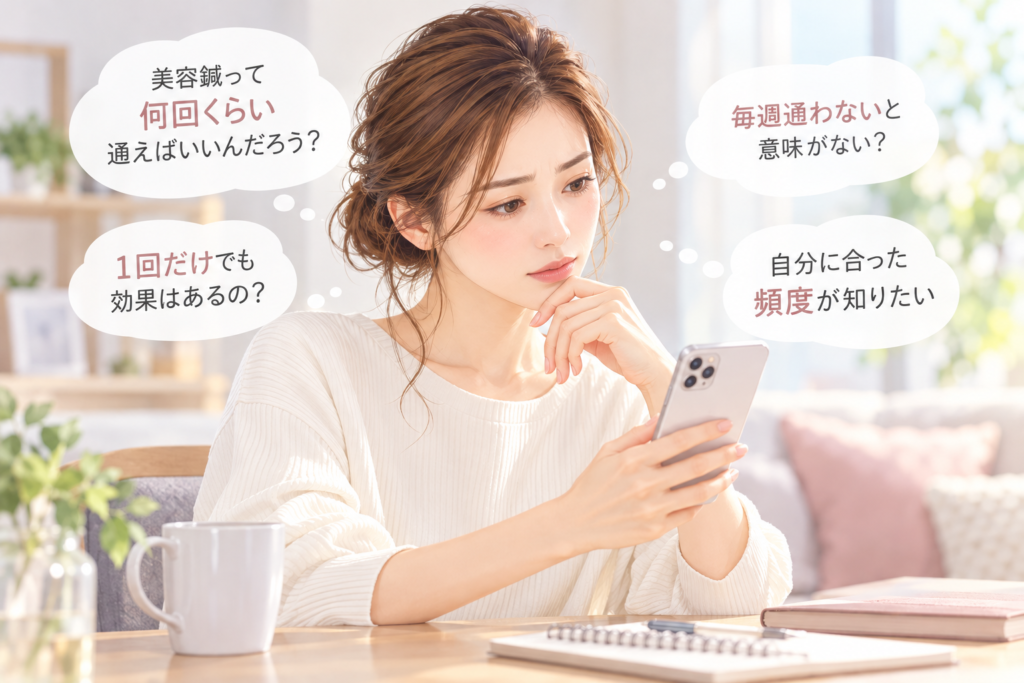 美容鍼の頻度を考える女性